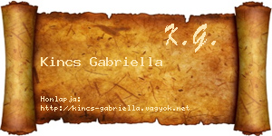 Kincs Gabriella névjegykártya